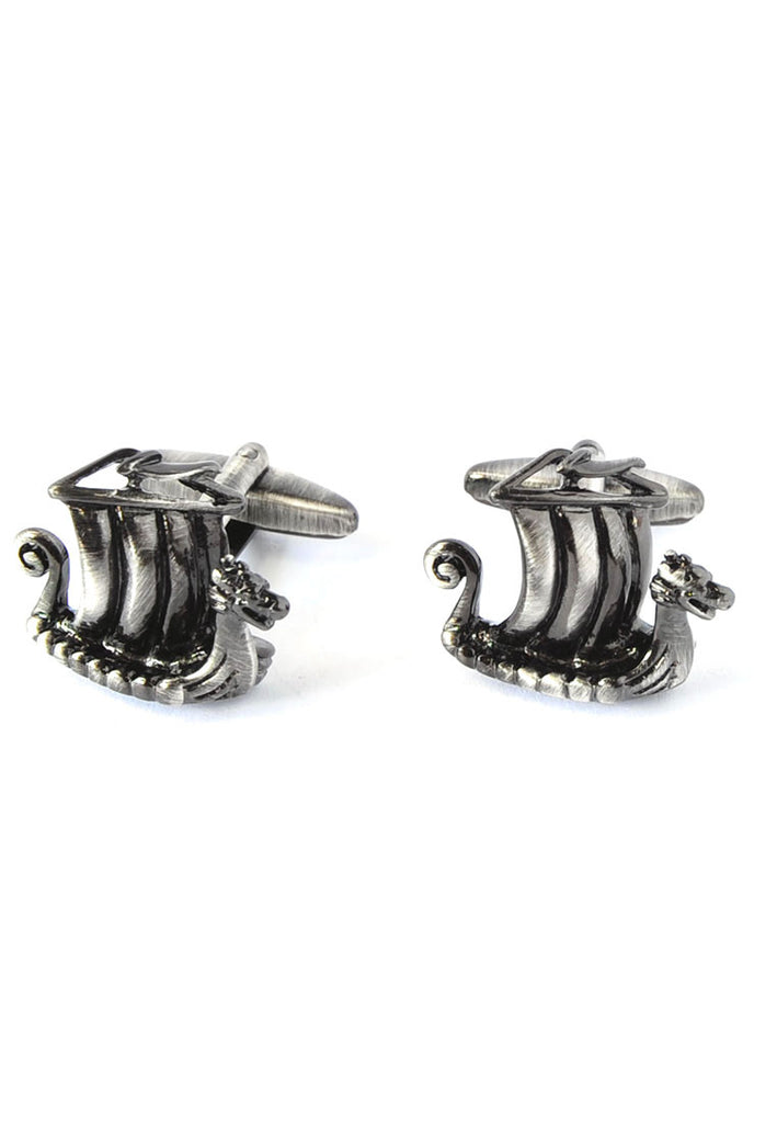 Antique Finish Viking Longboat Cufflinks