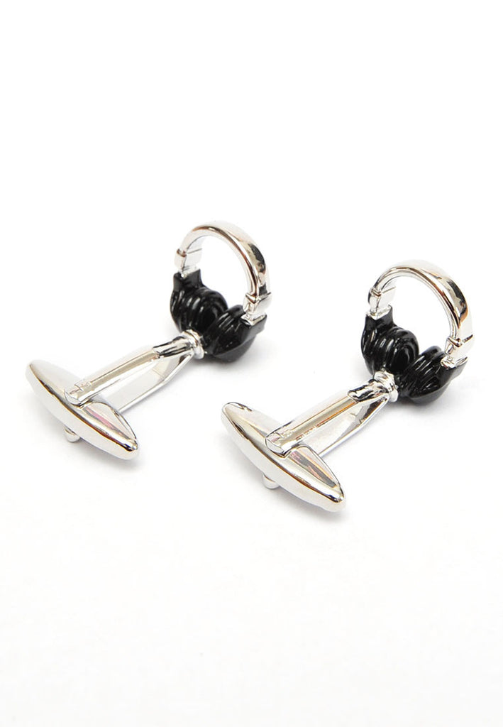 Black & Silver Headphones Cufflinks