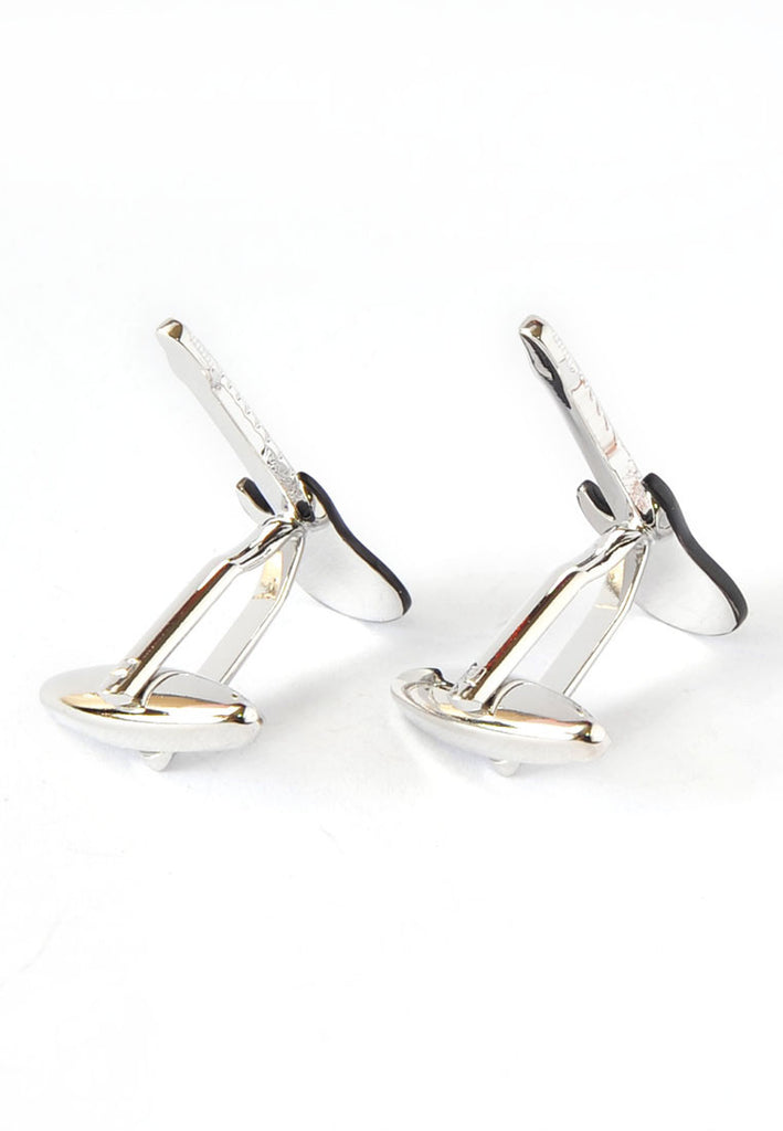 Black & Silver Stylish Electric Guitar Cufflinks