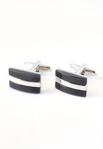 Black Curved Cufflinks