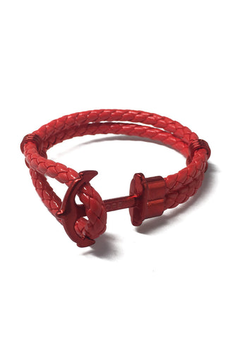 Gelang Sauh Merah Kulit PU Merah Siri Grapple