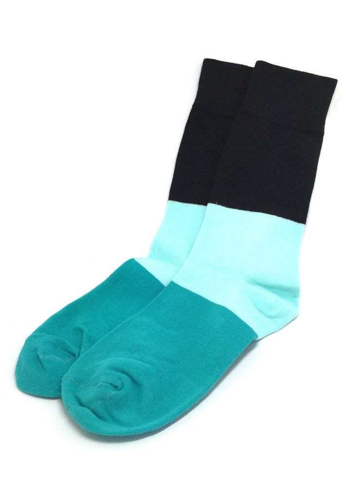 Zone Series Green, Baby Blue and Black Socks