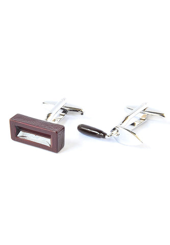 Bricklayers Coloured Trowel & Brick Brown Cufflinks