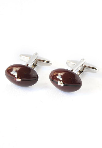 Cufflinks Sukan Bola Ragbi Coklat