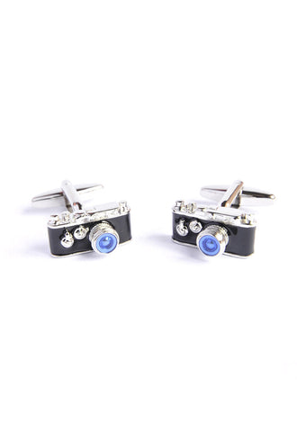 Retro 35mm Camera with blue tint lens Cufflinks