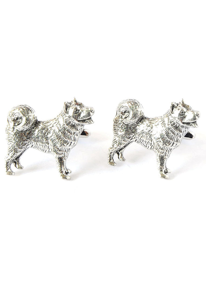 English Made Husky Pewter Cufflinks