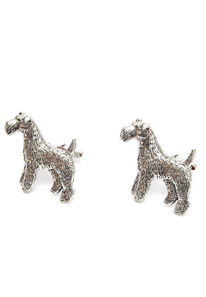 English Made Fox Terrier Pewter Cufflinks