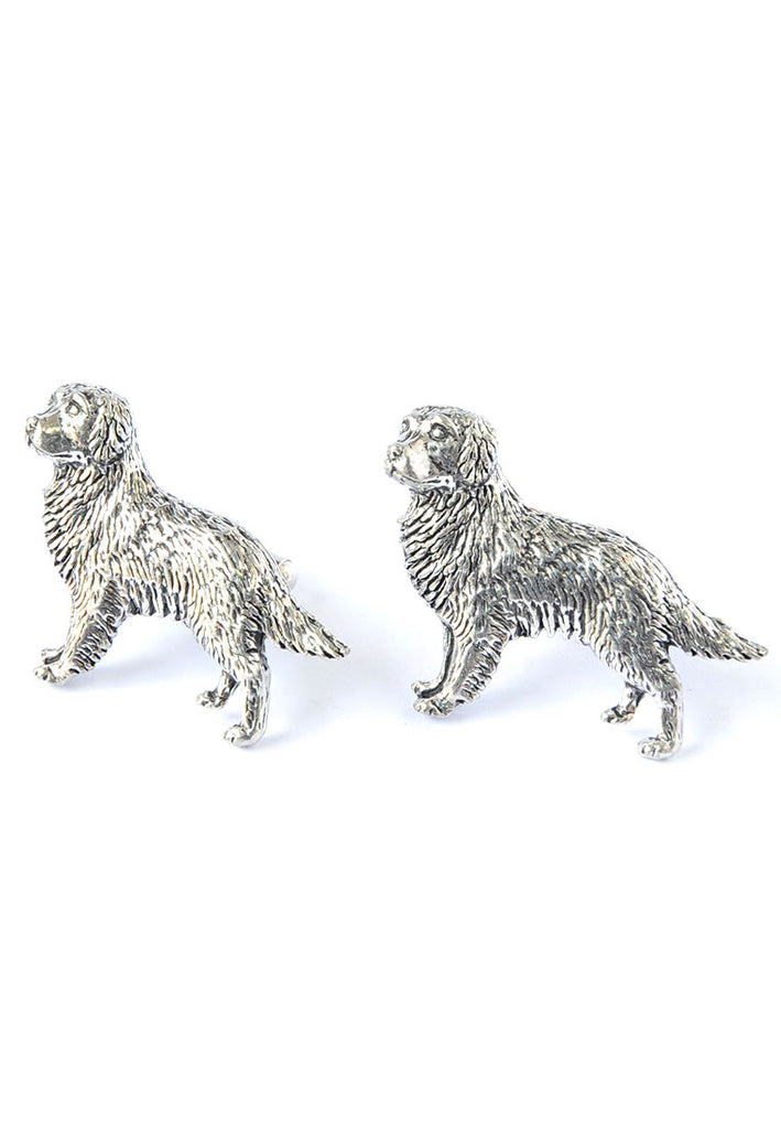 English Made Golden Retriever Pewter Cufflinks