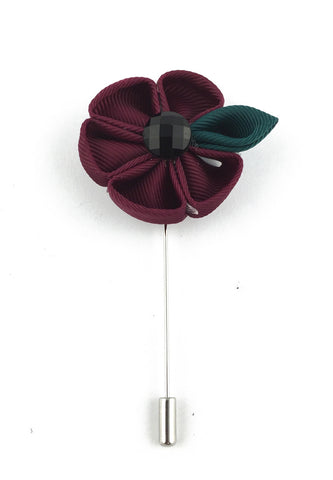 Pin Lapel Bunga Fabrik Magenta