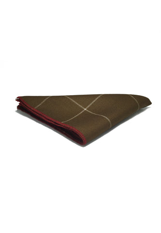 Folio Series Brown Checked Viscose Pocket Square