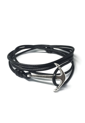 Gelang Sauh Perak Tali Hitam Siri Bijih