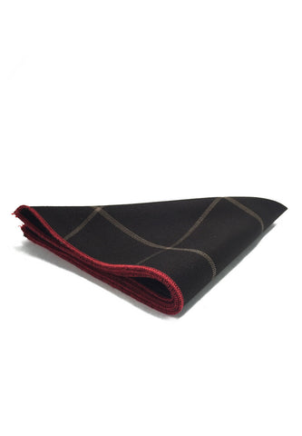 Folio Series Black Checked Viscose Pocket Square