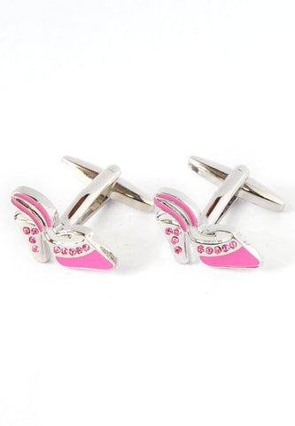 Pink Shoe with Crystals Cufflinks