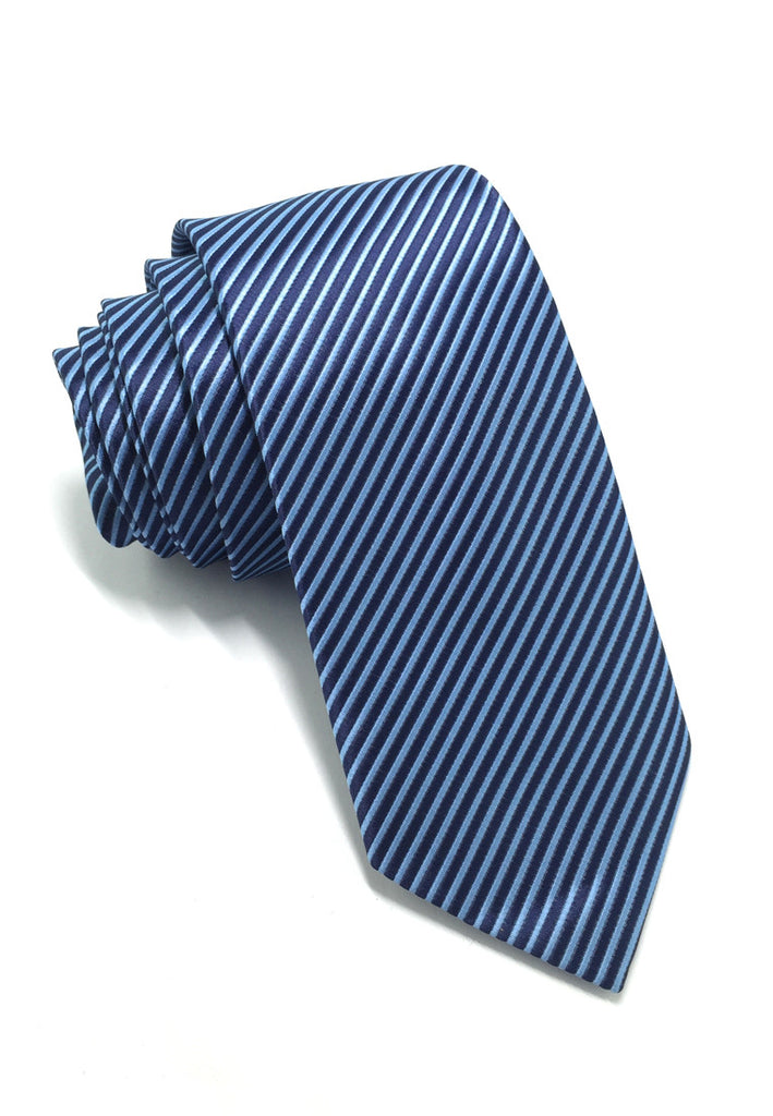 Regalia Series Navy Blue Stripes Polyester Fabric Tie