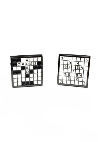 Crossword & Sudoko Puzzle Cufflinks