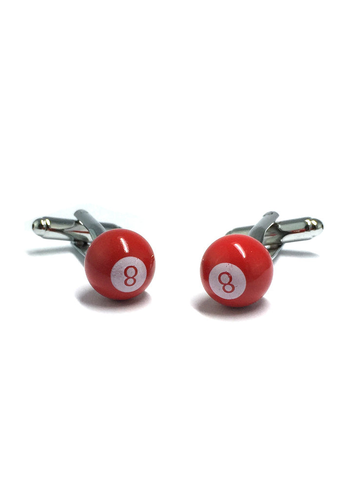 Red 8 Pool Ball Cufflinks