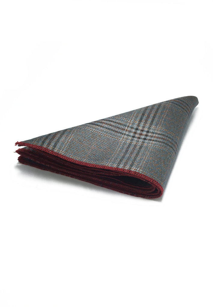 Folio Series Silver Tartan Design Viscose Pocket Square