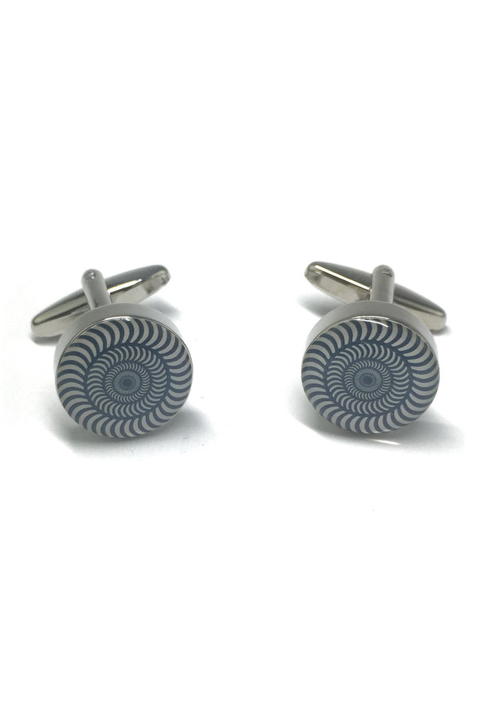 Concentric Funky Black & White Pattern Cufflinks