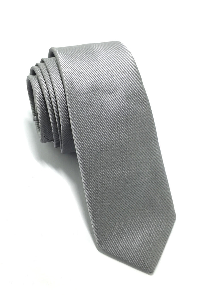 可触摸系列银色涤纶织物领带