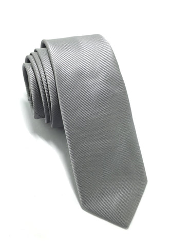 Palpable Series Silver Polyester Fabric Tie