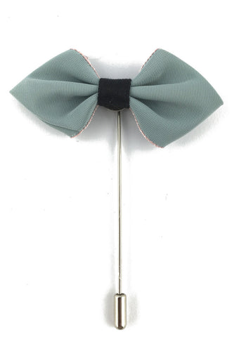 Cerulean Fabric Cloth Bow Lapel Pin