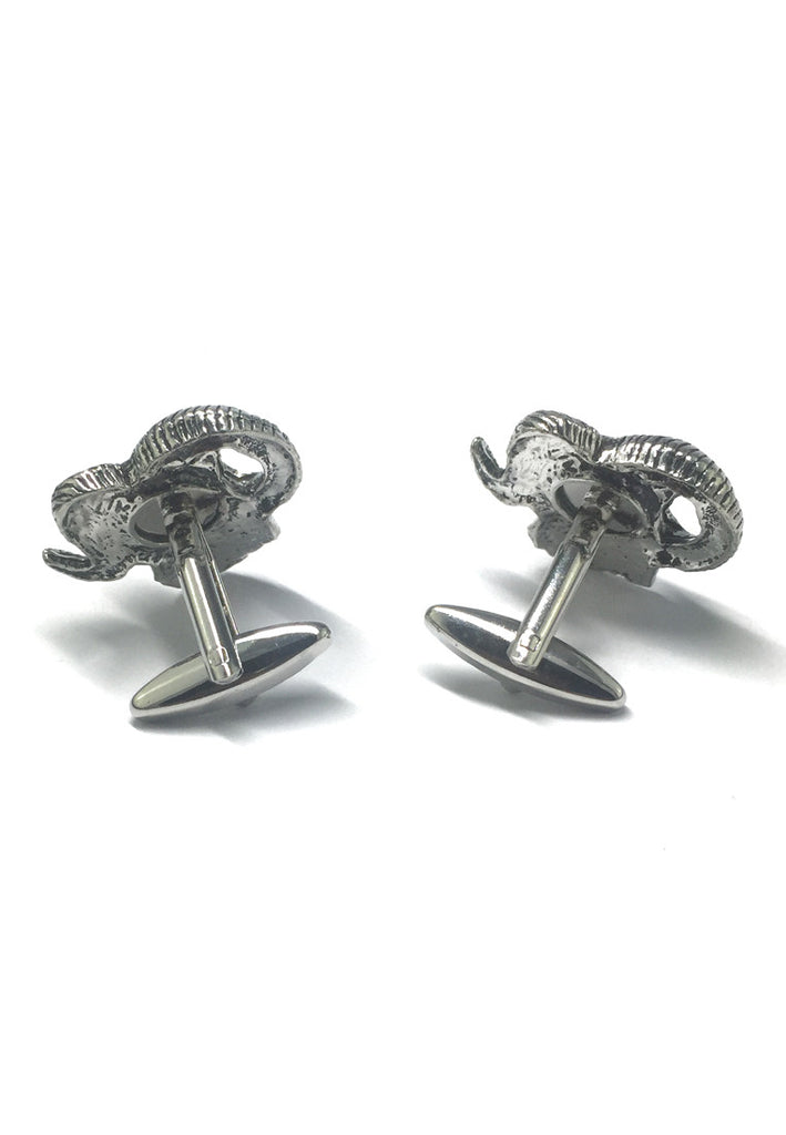 English Made Rams Head Pewter Cufflinks