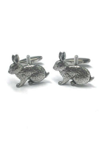 English Made Rabbit Pewter Cufflinks