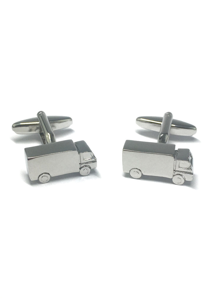 Silver Lorry truck Cufflinks