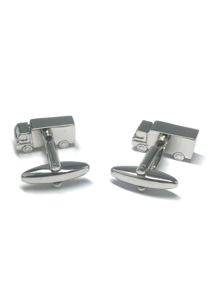 Silver Lorry truck Cufflinks