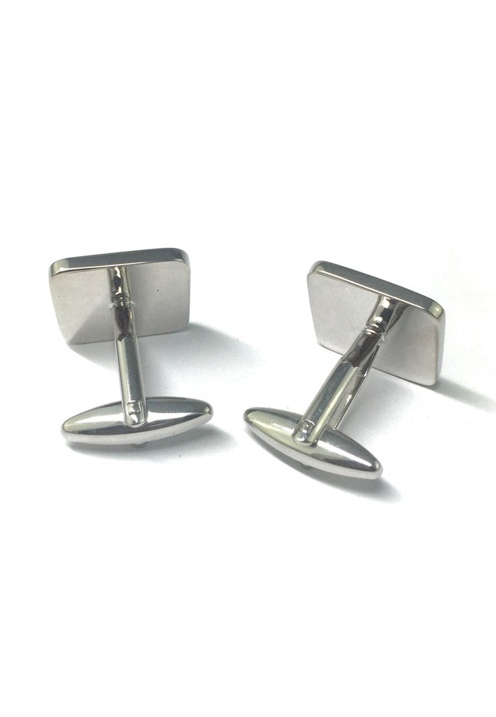 High quality Black Enamelled Rhodium Plated Cufflinks