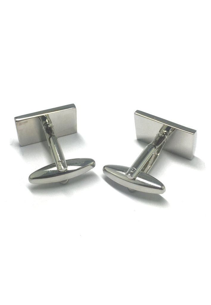 Rectangular Blue Striped Cufflinks