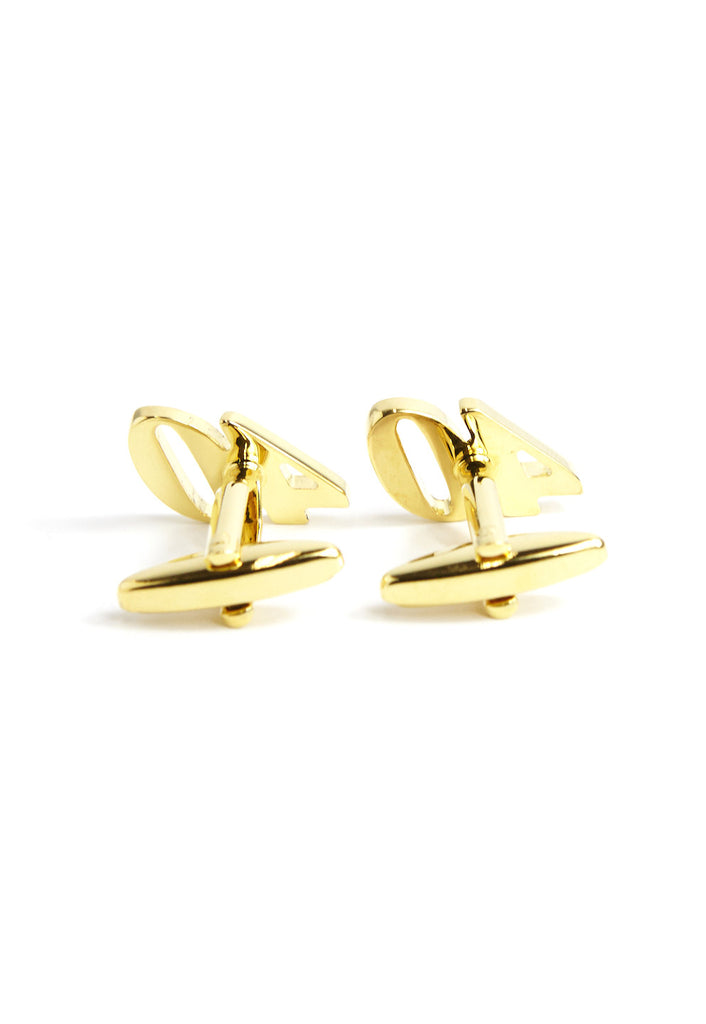 Gold Plated 40 Cufflinks with Crystal Decoration