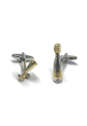 Champagne Bottle and Flute Cufflinks