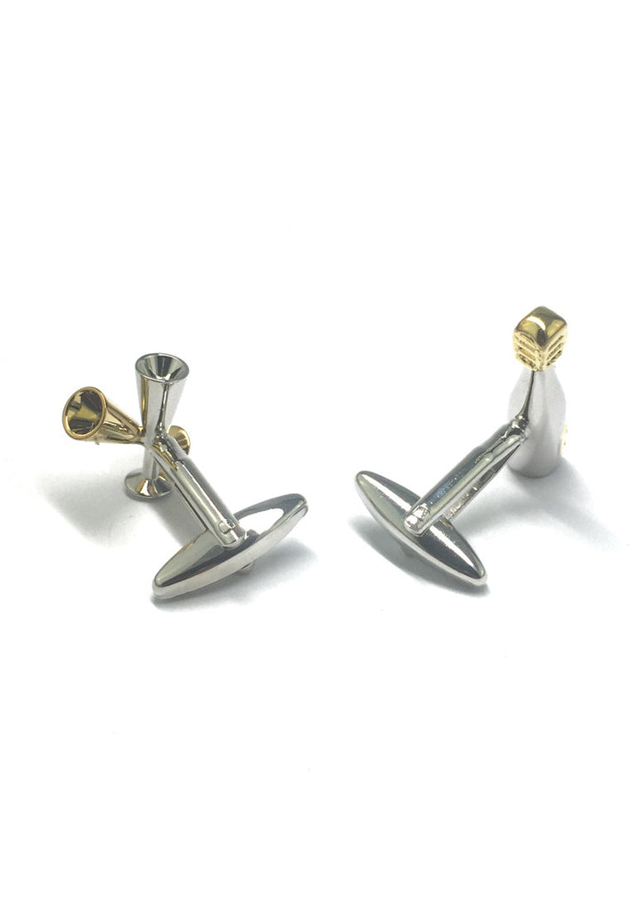 Champagne Bottle and Flute Cufflinks