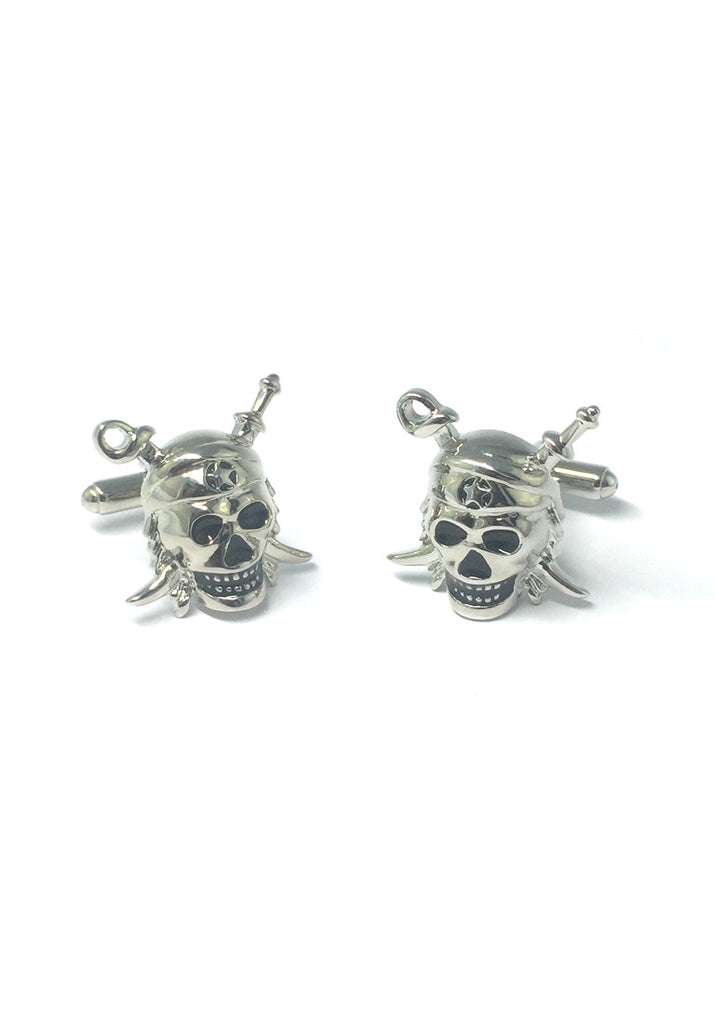 Silver Pirate Skulls Cufflinks