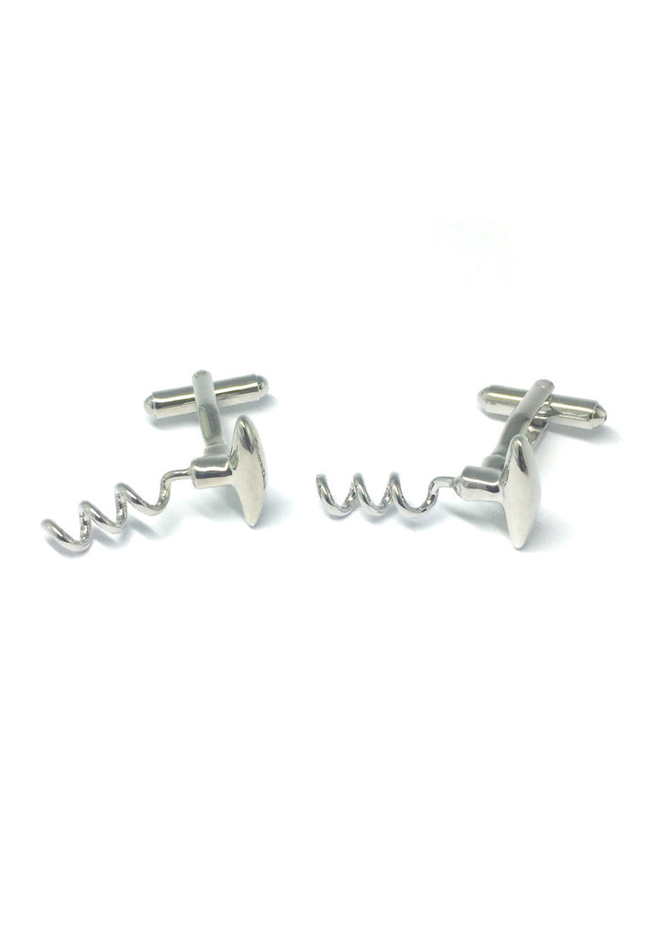 Silver Corkscrew Cufflinks