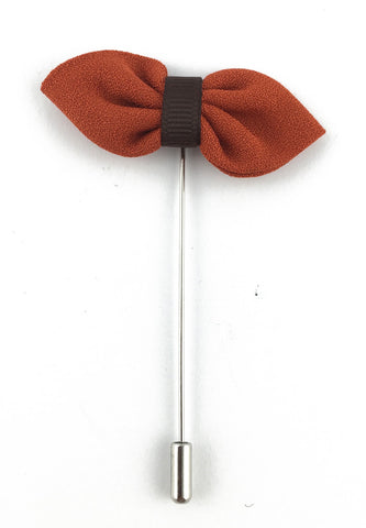 Orange Fabric Bow Lapel Pin