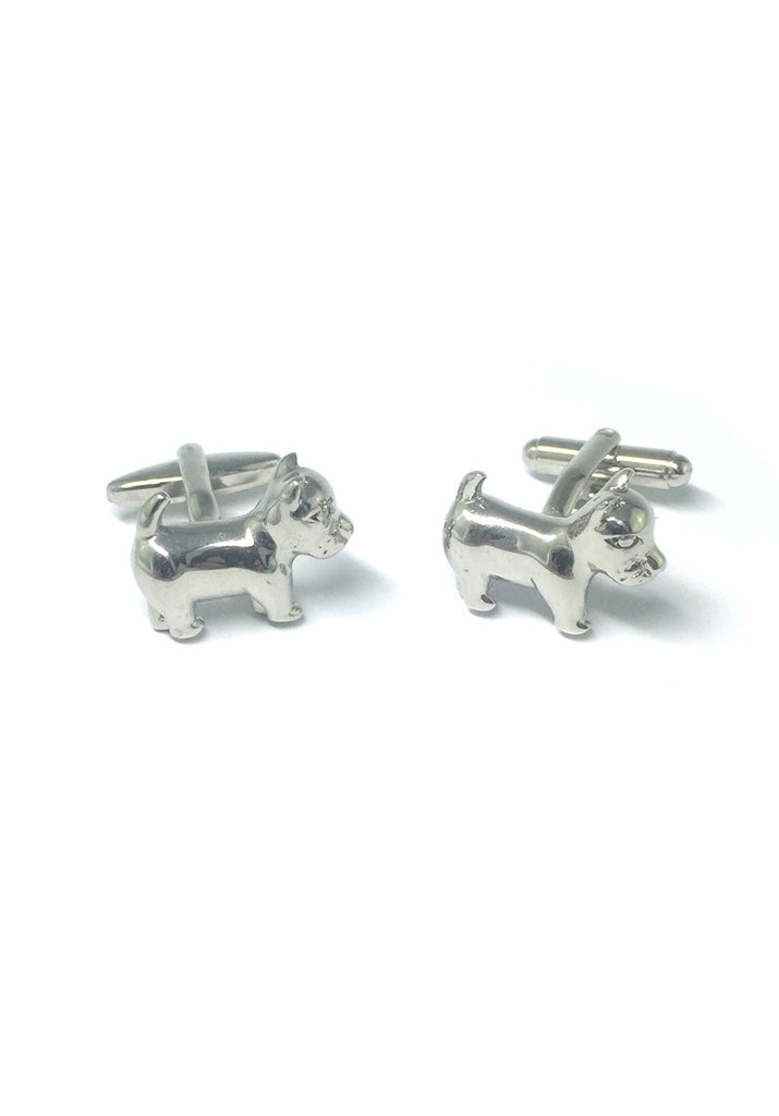 Silver Puppy Cufflinks