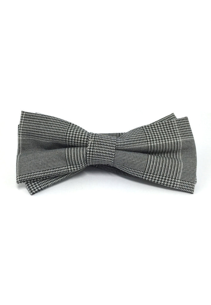 Lucid Series Grey Patterned Polyester Fabric Bow Tie