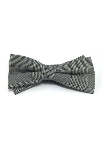 Lucid Series Grey Patterned Polyester Fabric Bow Tie
