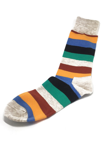 Streaks Series Grey, Blue, Orange, Maroon and Green Stripes Socks