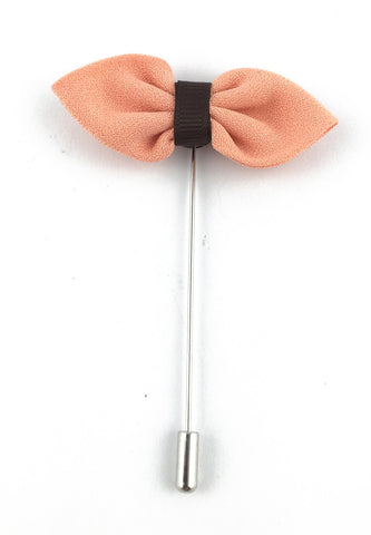 Pink Fabric Bow Lapel Pin