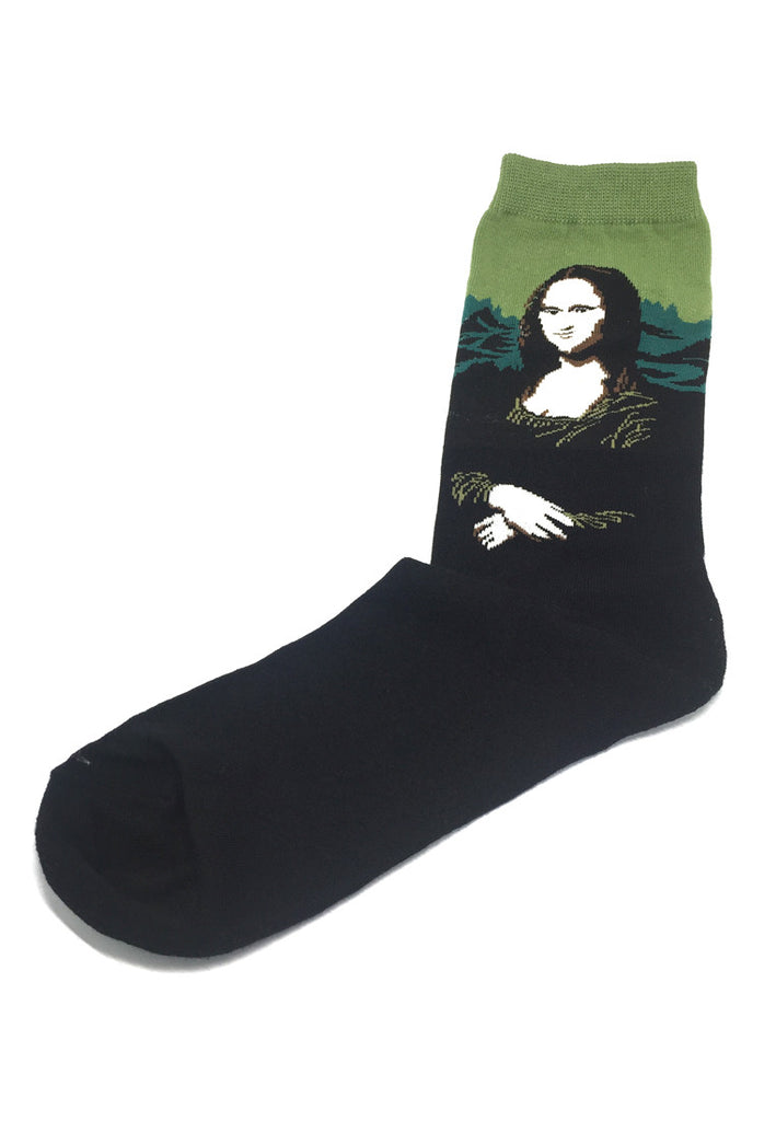 Illustrious Series Green and Black The Mona Lisa Socks