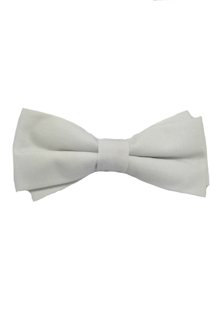 Lucid Series White Polyester Fabric Bow Tie