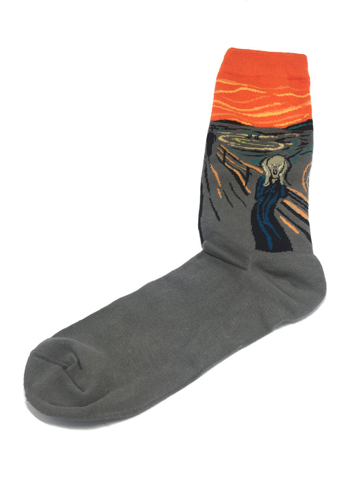 Illustrious Series Orange and Grey The Scream Socks