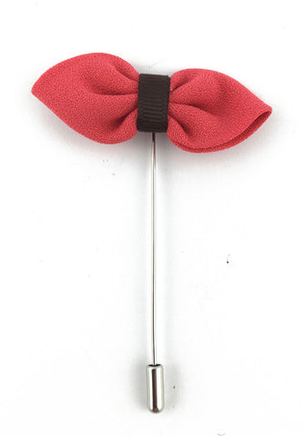 Magenta Fabric Bow Lapel Pin