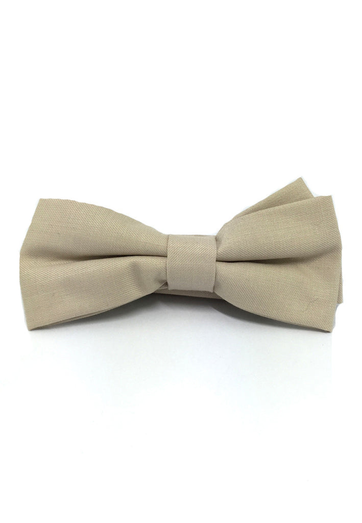 Lucid Series Beige Polyester Fabric Bow Tie