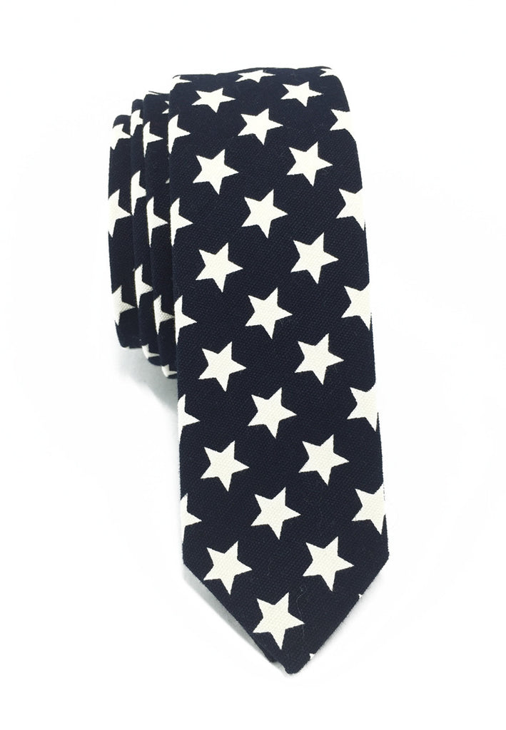 Potpurri Series Star Design Navy Blue Cotton Tie
