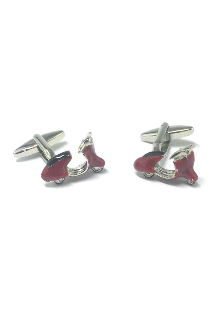 Red Vintage Scooter Cufflinks