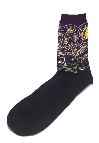 Illustrious Series Purple and Black The Starry Night Socks